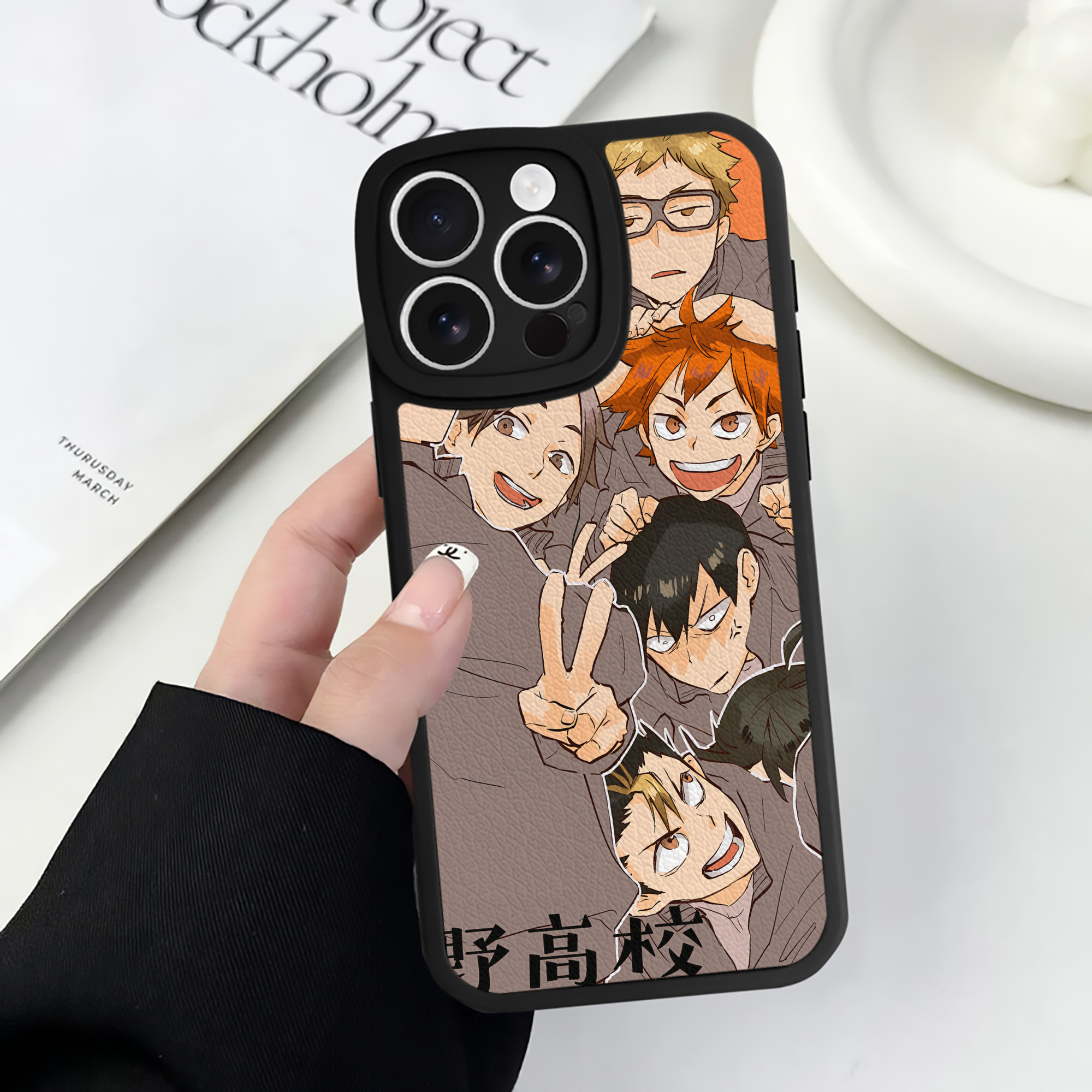 （画像用） ハイキュー!! Haikyu!! 【iPhone 16シリーズ対応】シリコンスマホケース（レザー調） 材質：シリコン